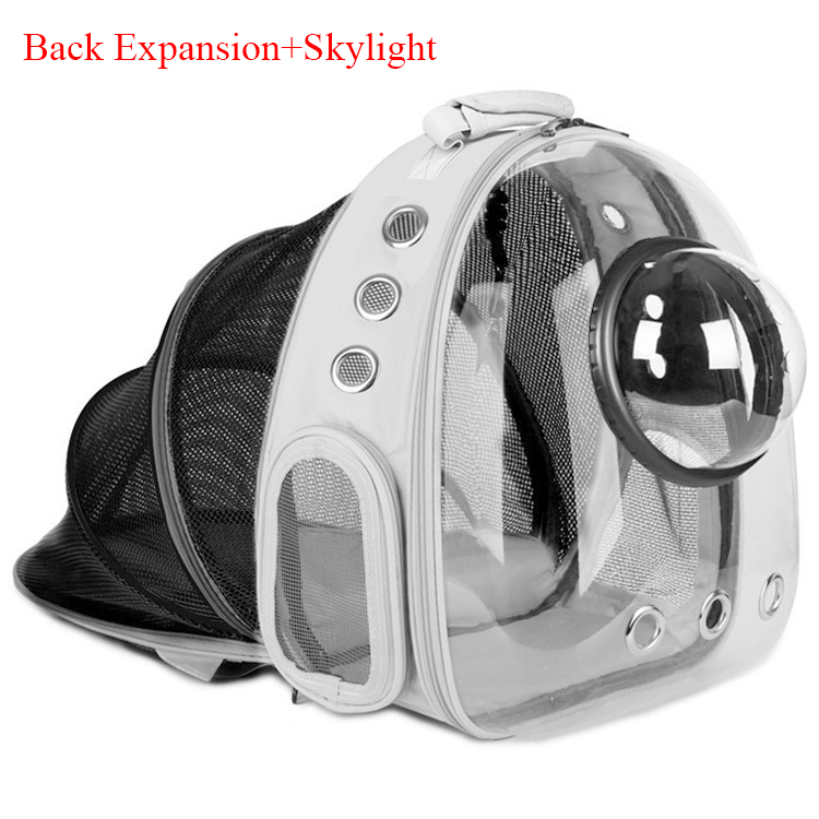 New Design Expandable Transparent Plastic Pet Carrier Backpack Bag