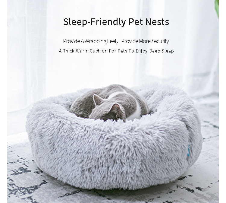 ROADREIGN - Wholesale Washable Pet Warm Cat Rest Luxury Round Dog Bed All Products 3