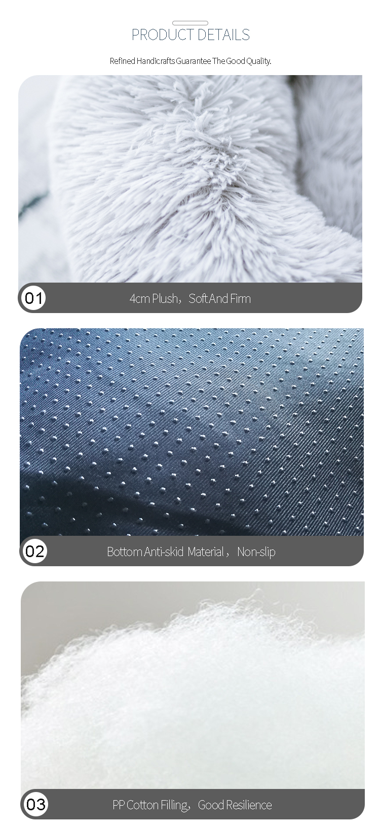 Wholesale Washable Pet Warm Cat Rest Luxury Round Dog Bed