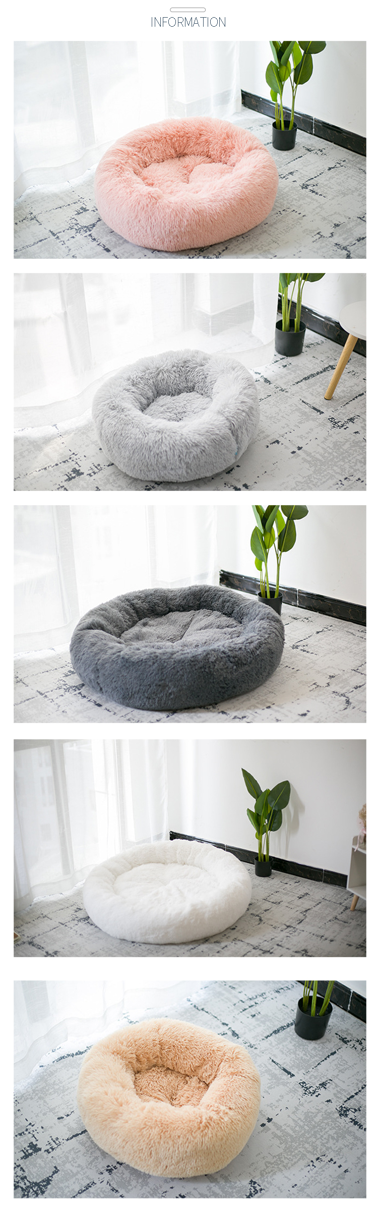 Wholesale Washable Pet Warm Cat Rest Luxury Round Dog Bed