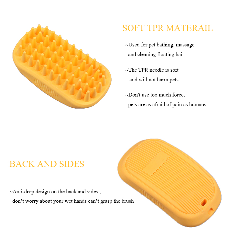 ROADREIGN - Soft TPR Material Pet Grooming Rubber Dog Bathing Brush Pet Brushes 8
