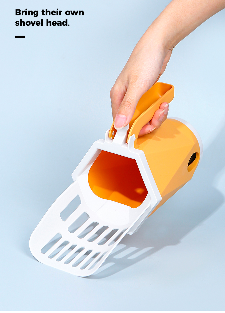 Plastic Cat Litter Scoop Fast Cat Poop Cleaning Hollow Cat Sand Shovel With Poop Bag 10