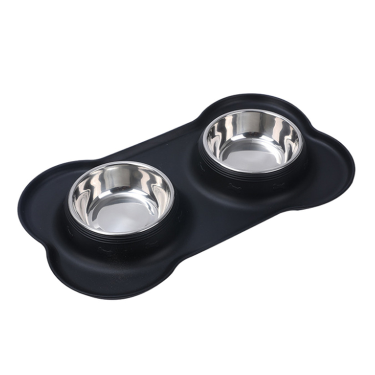 ROADREIGN - Hondenvoerbakken 2 Roestvrijstalen hondenvoerbakken met morsbestendige antislip siliconenmat 7