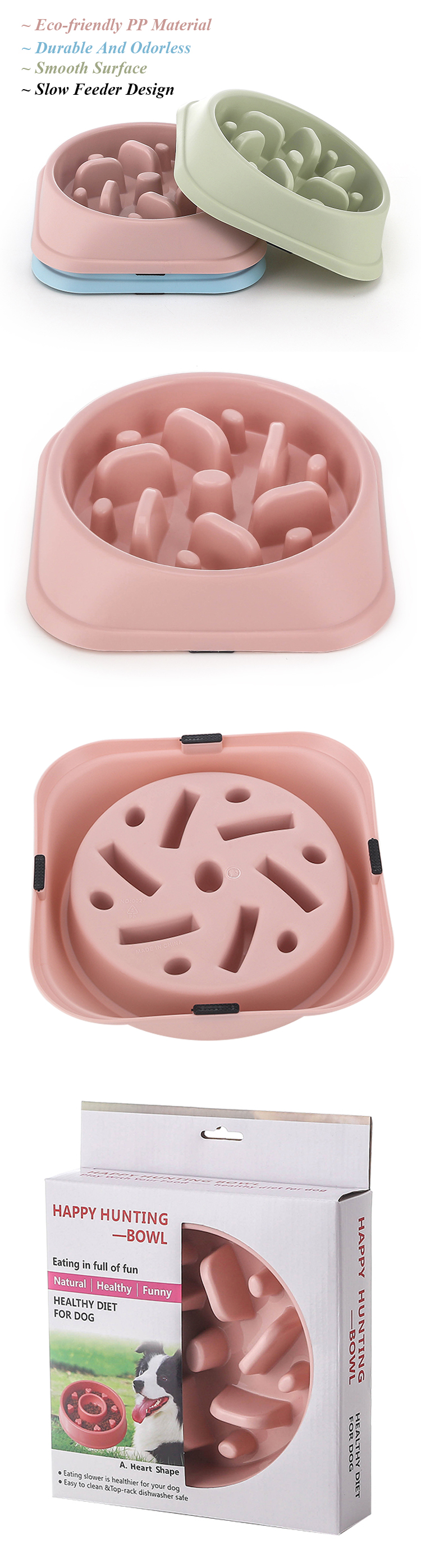 ROADREIGN - Hot Selling Sanitary Non-Skid Silicone Design Dog Bowl Slow Feeder All Products 8