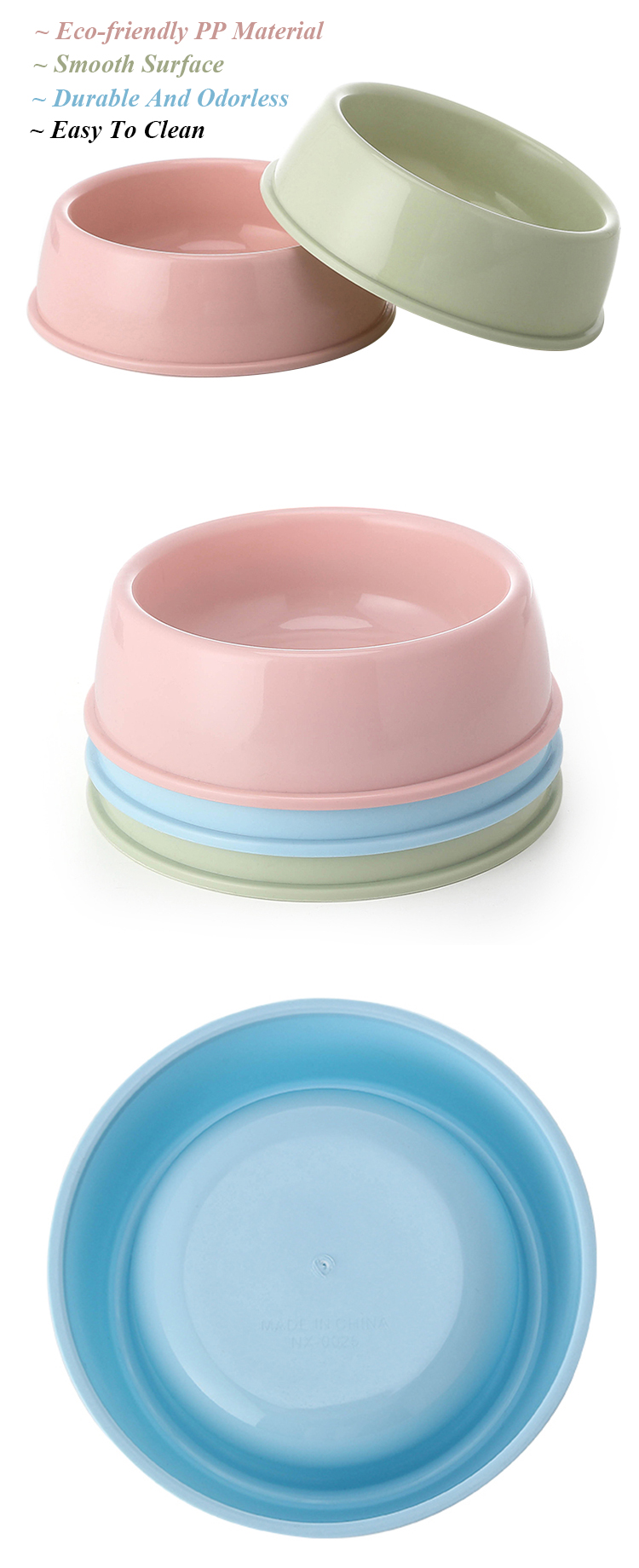 Custom Food Grade Eco-friendly PP Material Dog Bowl