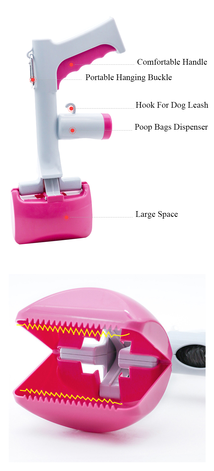 40cm Dog Pooper Scooper Outdoor Poop Cleaning Pet Poop Collector