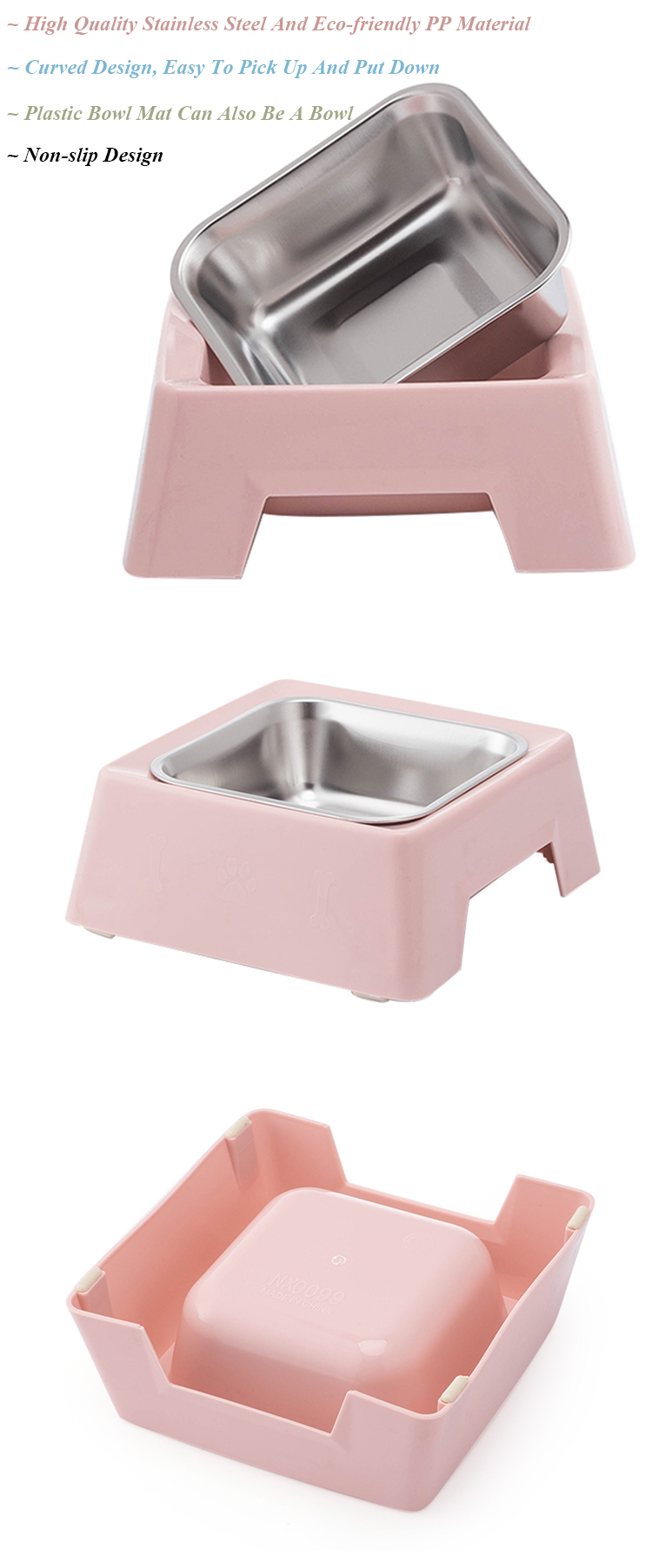 ROADREIGN - Personalized Reliable High Quality Quadrate Stainless Steel Dog Pet Bowl All Products 10