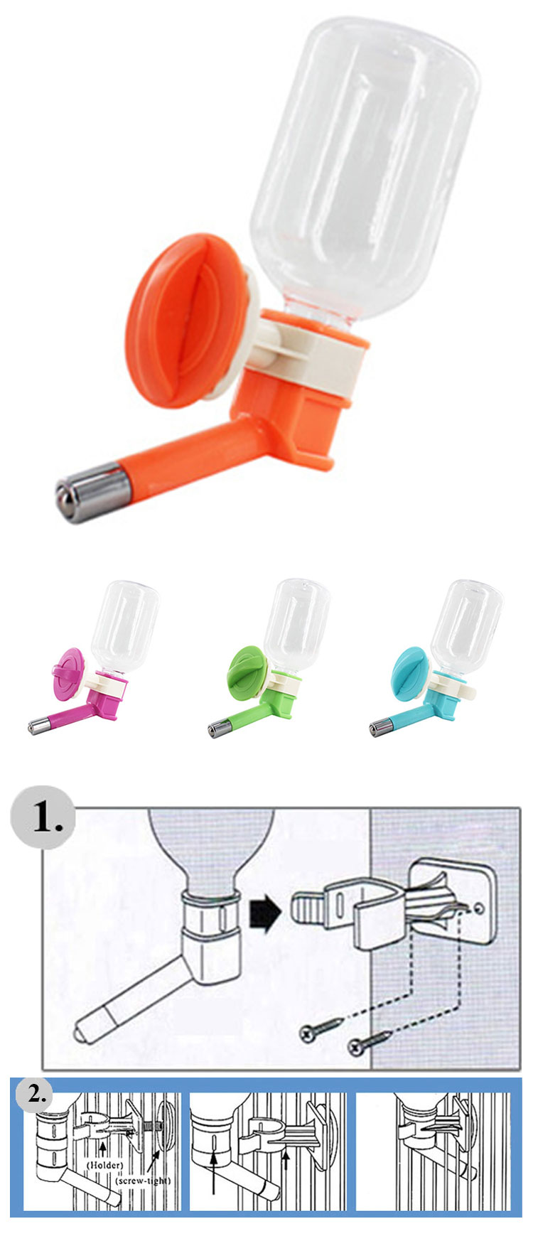 ROADREIGN - Hot Selling Automatic Pet Water Dispenser, Wholesale Plastic Pet Hanging Bottle Pet Drinking 9