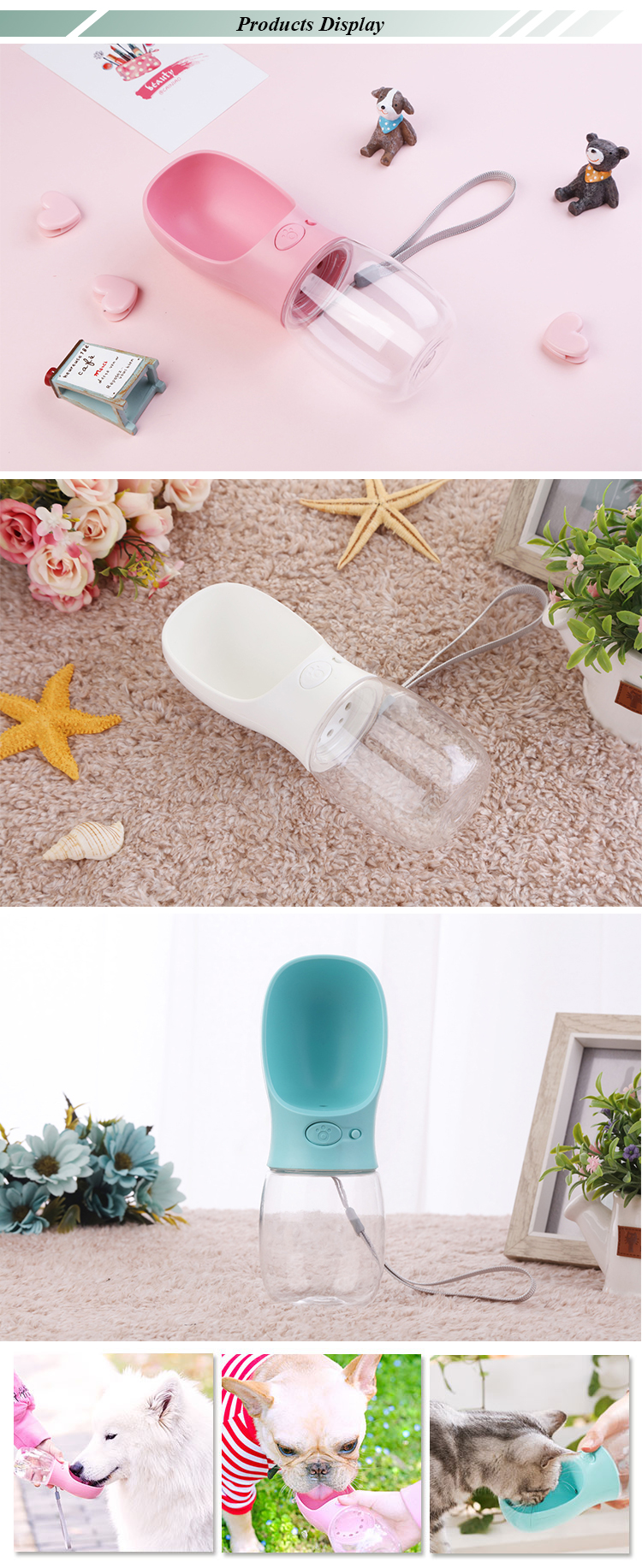 ROADREIGN - Hot Selling Plastic Pet Water Bottle , Outdoor Pet Drinking Bottle Pet Drinking 11