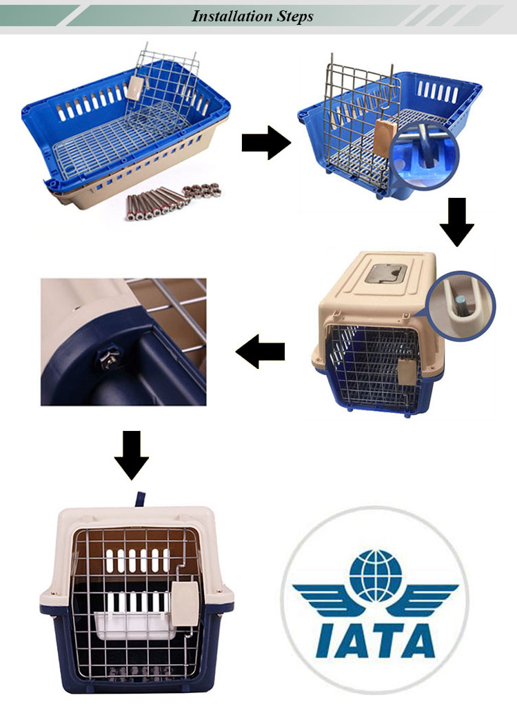 Amazon Hot Selling Plastic Cage Pet Carrier With Wheels, Lager Pet Travel Carrier