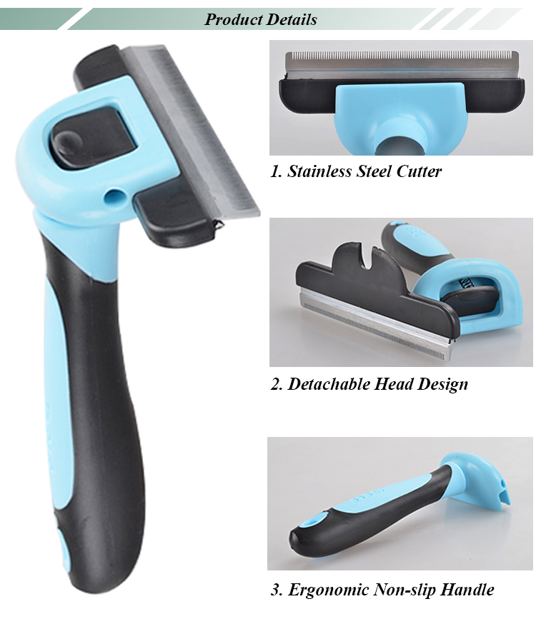 ROADREIGN - Amazon Hot Selling Hair Removal Pet Grooming Brush , Stainless Steel Pet Deshedding Brush All Products 9