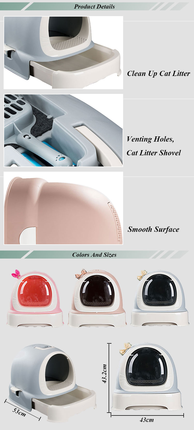ROADREIGN - Bulk Buying Training Cat Toilet, Wholesale Plastic Cat Litter Box Pet Toilets 9