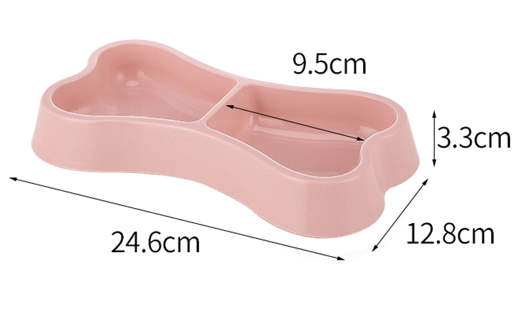 ROADREIGN - Chinese Pet Products Supplier Bone Shaped Double Plastic Dog Bowl Pet Bowls 12