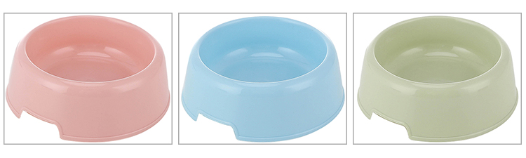 Custom New Colors Round Shape Pet Feeding Plastic Dog Bowl