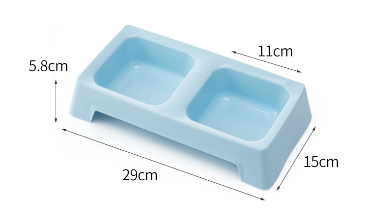ROADREIGN - New Colors Design Double Plastic Pet Dog Bowl Pet Bowls 12
