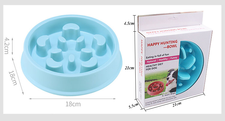 Wholesale Customed Print Plastic Pet Slow Feeder Dog Bowl