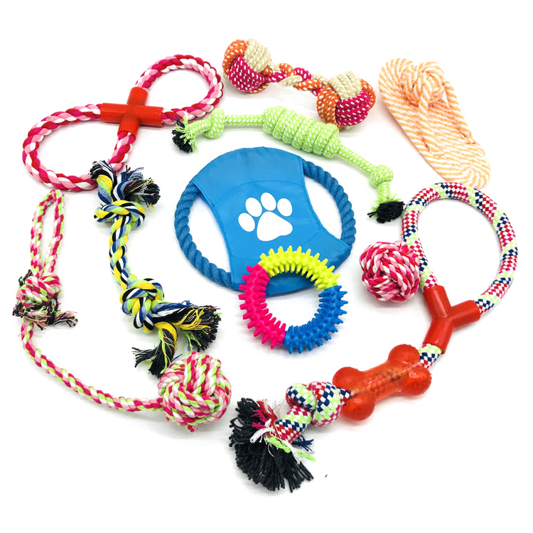 ROADREIGN - Hot Selling Combination Packs Cotton Rope And Rubber Pet Chew Ball Dog Activity Toy All Products 4