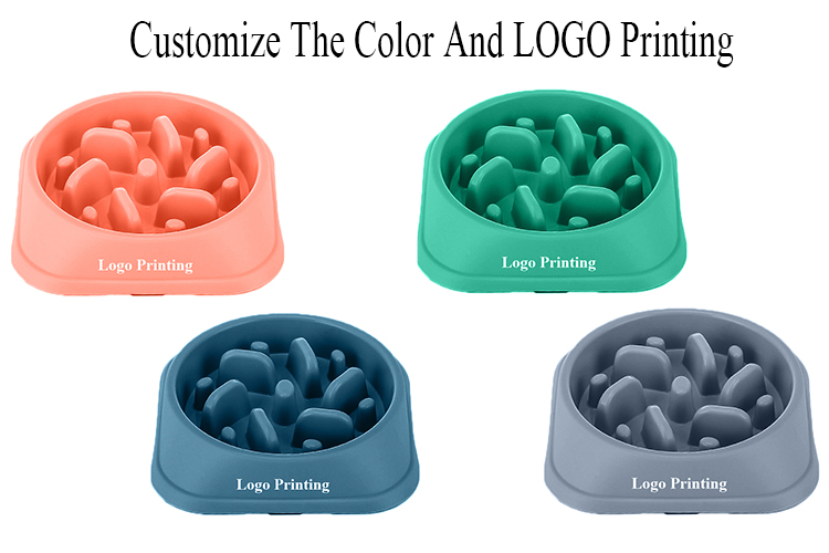 Custom Printed Plastic Slow Feeder Dog Bowl