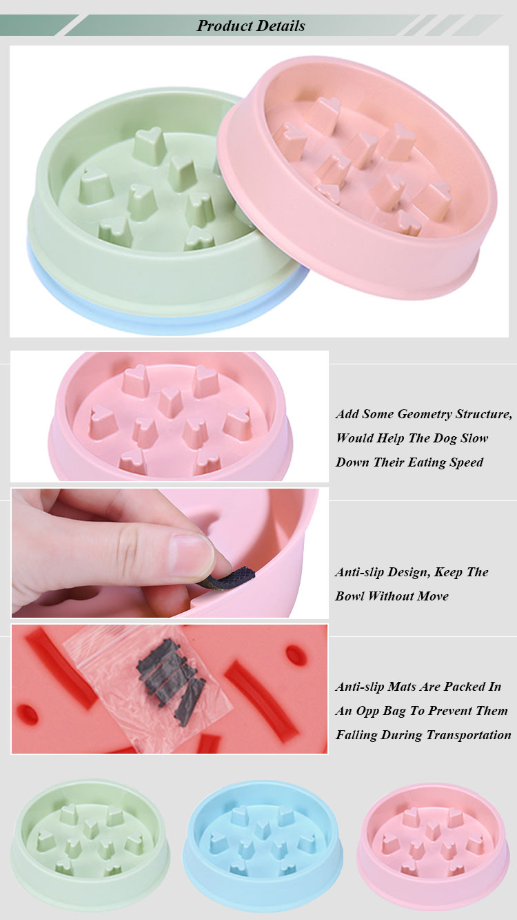 ROADREIGN - Hot Selling Eco-Friendly Plastic Slow Feeder Dog Food Bowl Pet Bowls 10