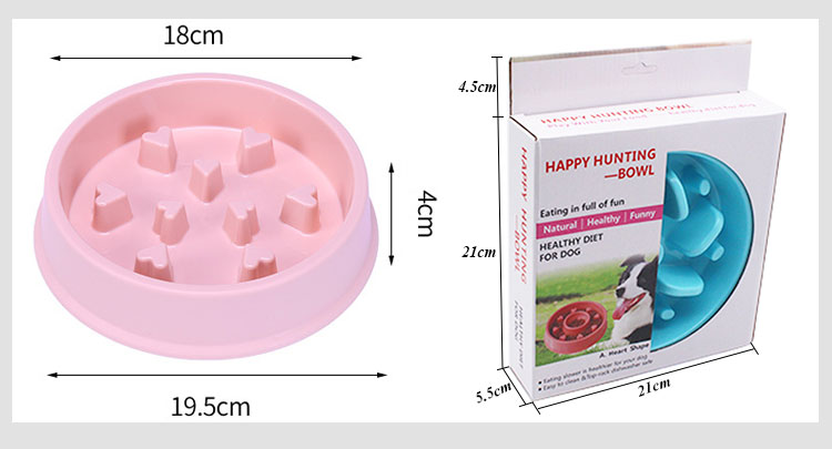 ROADREIGN - Hot Selling Eco-Friendly Plastic Slow Feeder Dog Food Bowl Pet Bowls 11