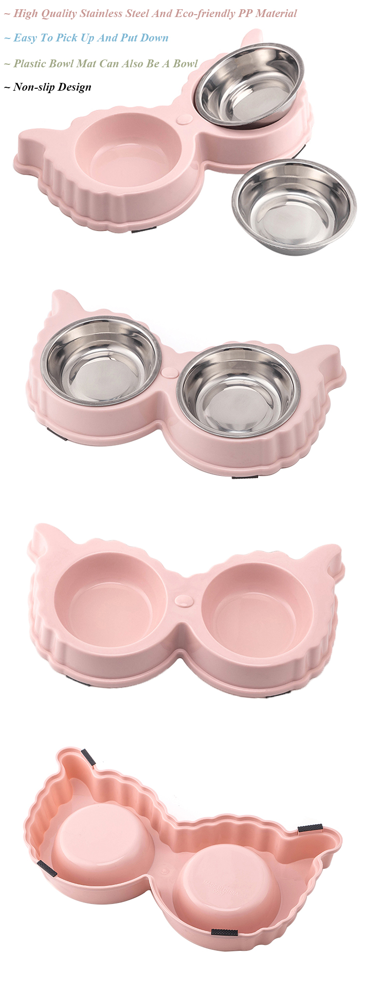 ROADREIGN - Wholesale High Quality Double Stainless Steel Dog Bowl Pet Bowls 10