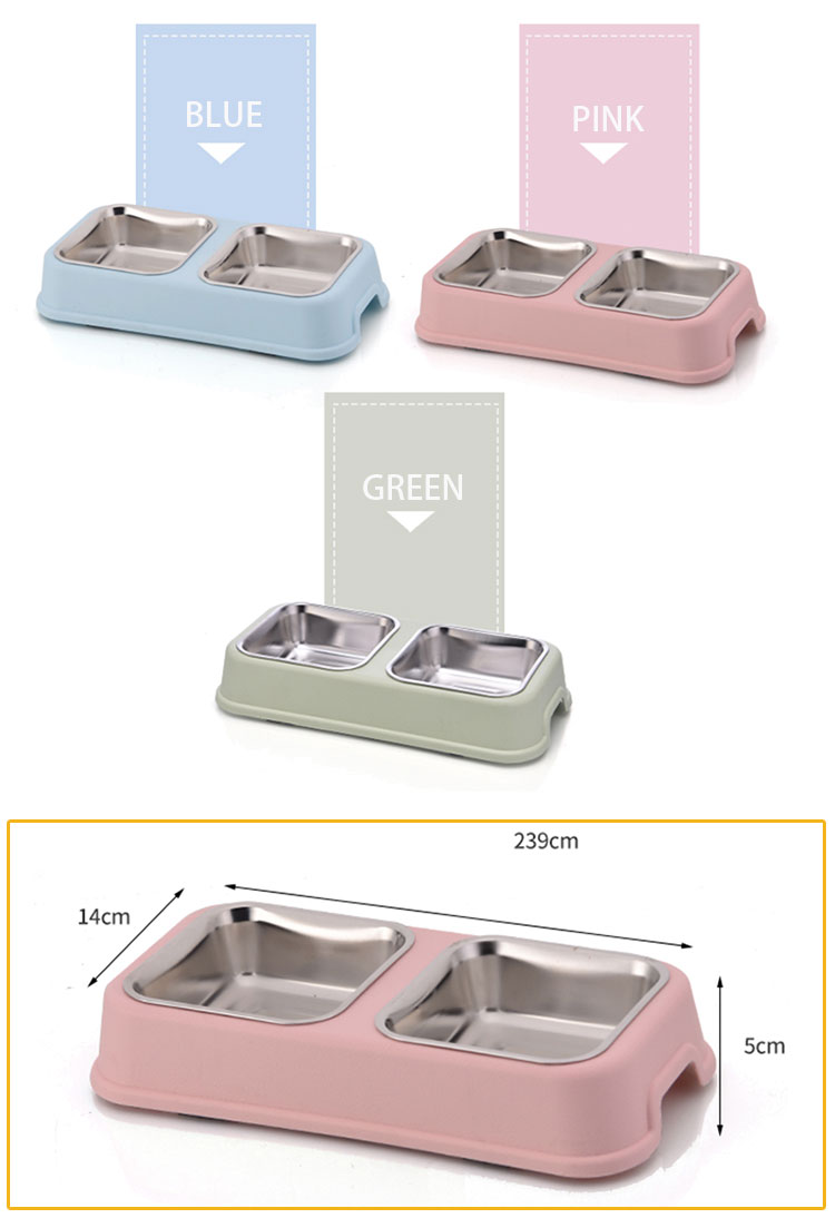 ROADREIGN - Wholesale Food Grade Stainless Steel Dog Double Bowl Pet Bowls 10