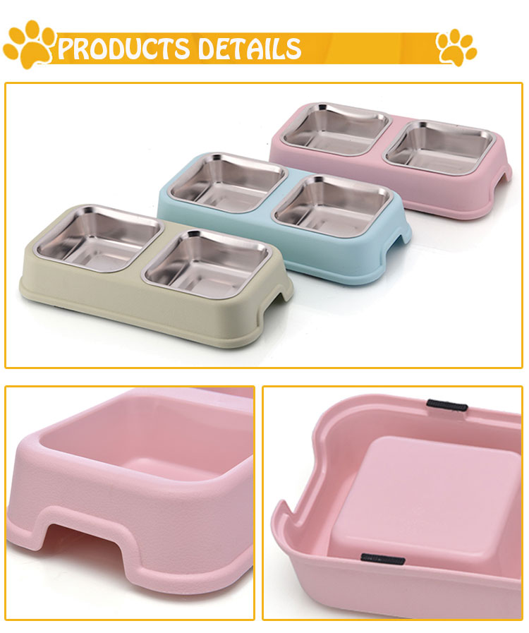 ROADREIGN - Wholesale Food Grade Stainless Steel Dog Double Bowl Pet Bowls 9