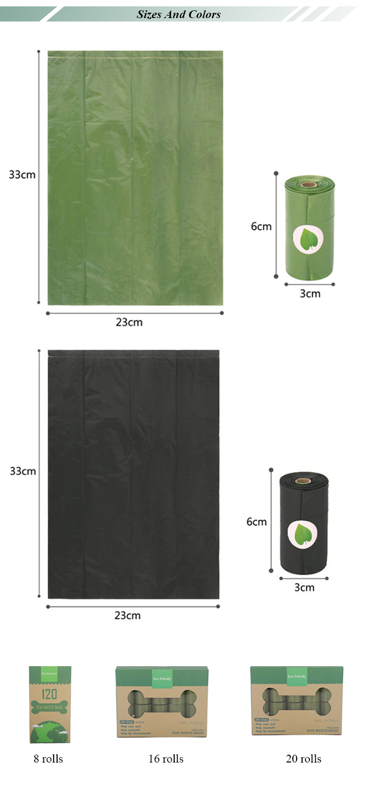 Wholesale Custom Printed Pet Poop Cleaning Biodegradable Dog Waste Bags