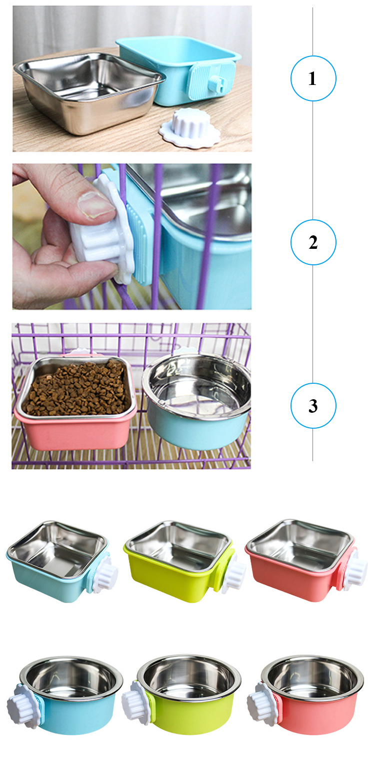 ROADREIGN - Custom Manufacture Round Stainless Steel Hanging Dog Food Bowl Pet Bowls 10