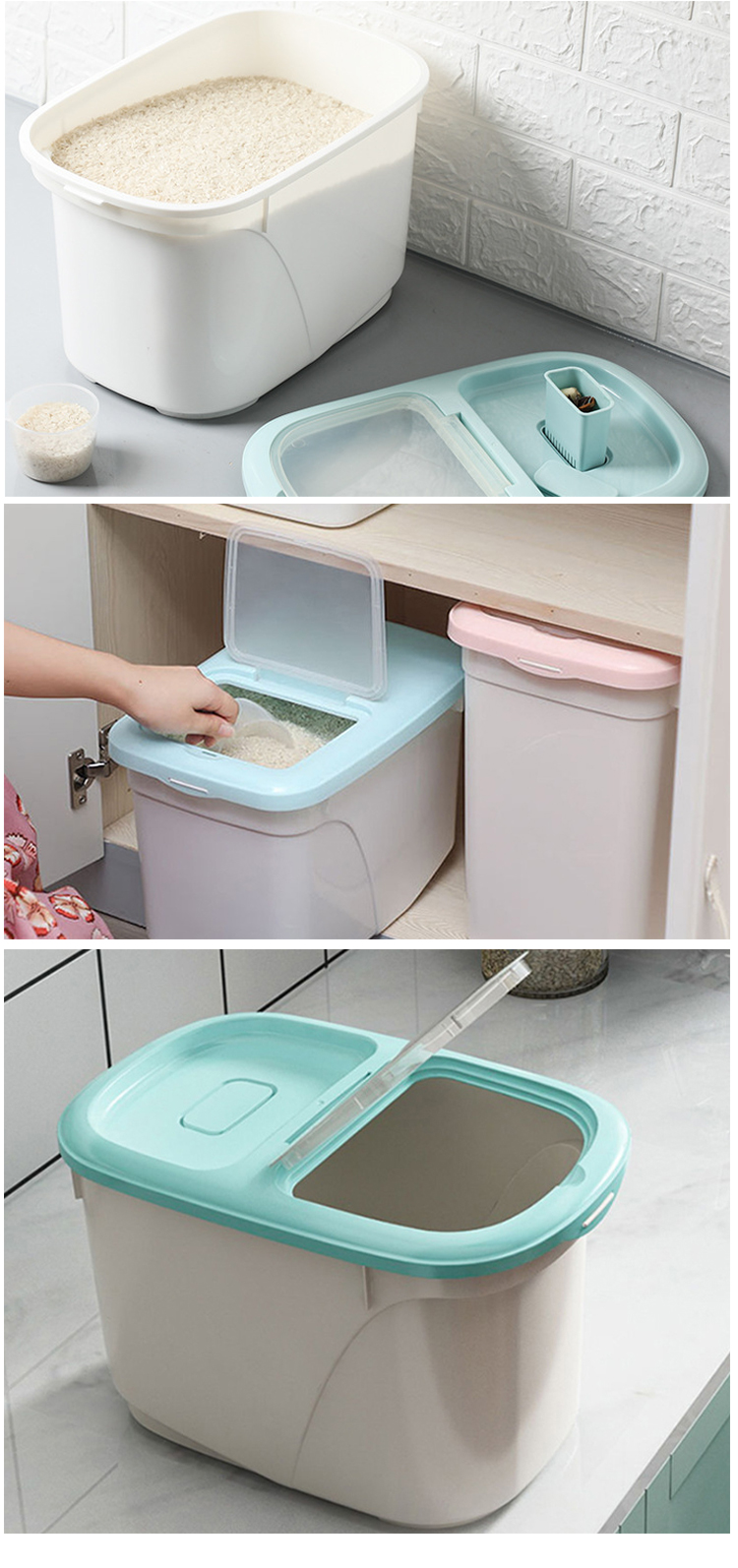 ROADREIGN - Wholesale Pet Food Long-Term Storage Plastic Dog Food Bucket Pet Bowls 13