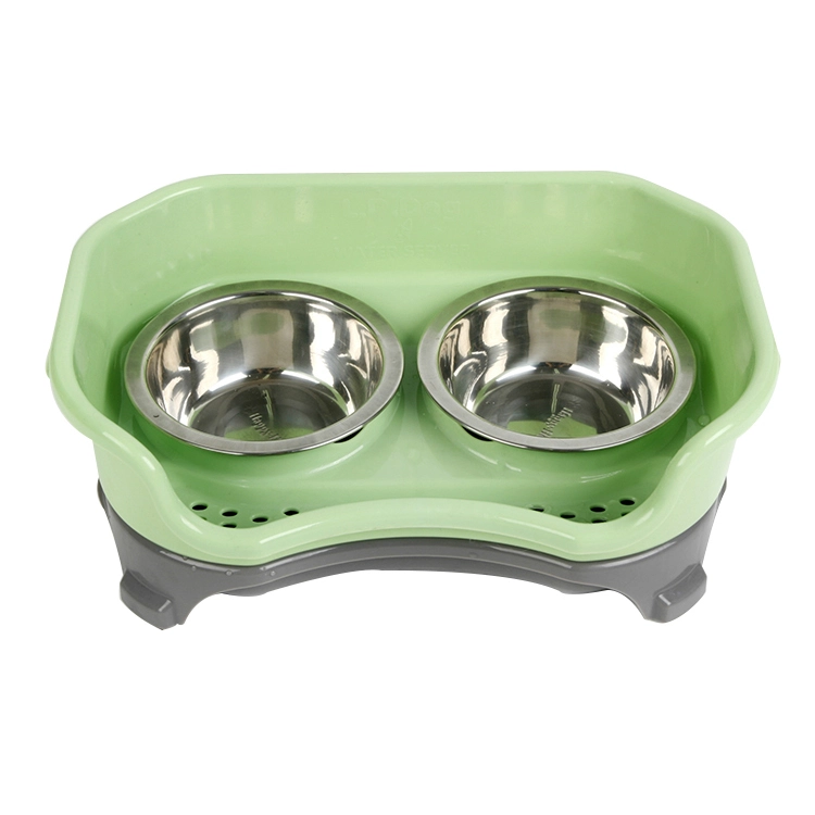 ROADREIGN - Stainless Steel Dog Bowls With Mess Proof Pet Feeder Pet Bowls 1