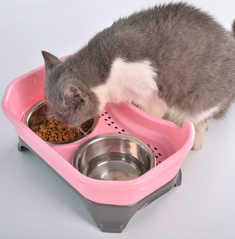 Stainless Steel Dog Bowls With Mess Proof Pet Feeder