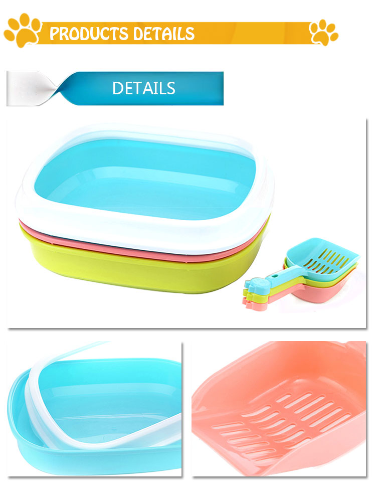 ROADREIGN - Good Quality Large Plastic Cat Litter Box Pet Toilets 9