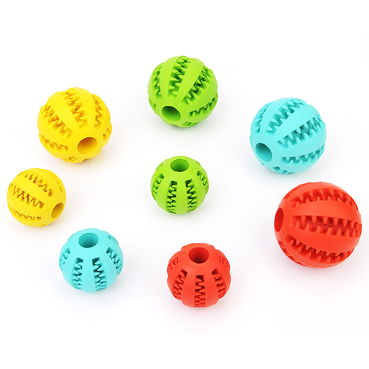 ROADREIGN - Pet Tooth Cleaning Toy Dog Chew Toy Soft Rubber Training Balls Pet Toys 4