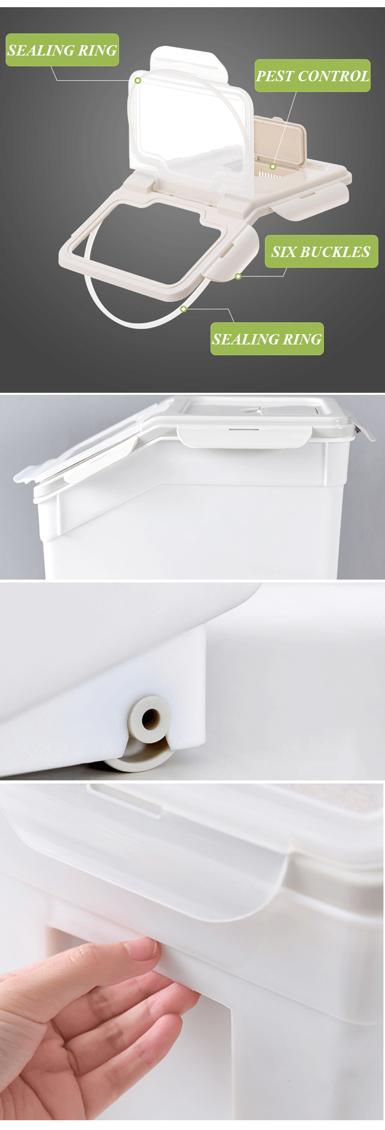 ROADREIGN - Wholesale Super Space Plastic Pet Dog Food Storage Bucket Pet Bowls 12