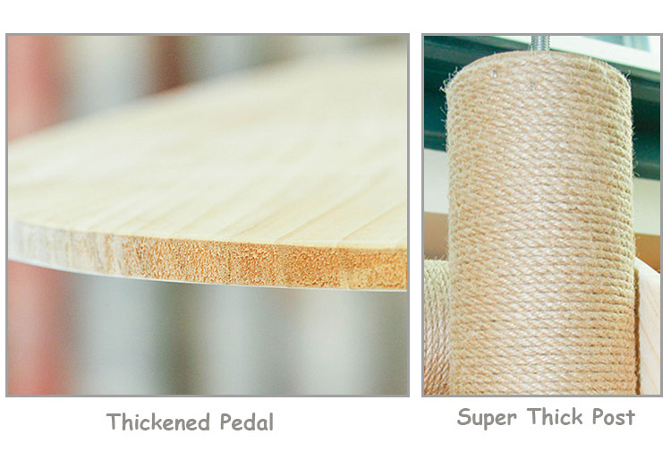 ROADREIGN - Custom Wooden Cat Post Tree High Quality Sisal Grabbing Post Pet Toys 3