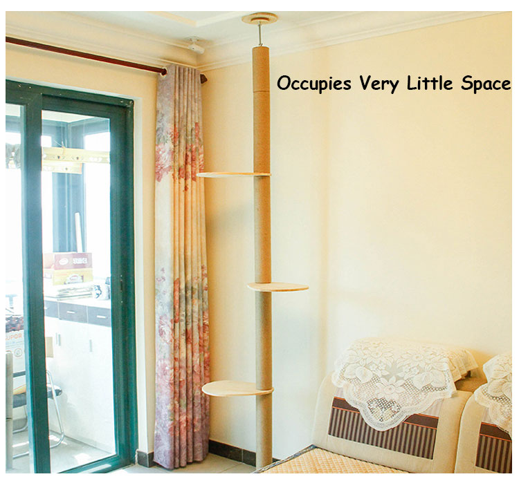 Custom Wooden Cat Post Tree High Quality Sisal Grabbing Post