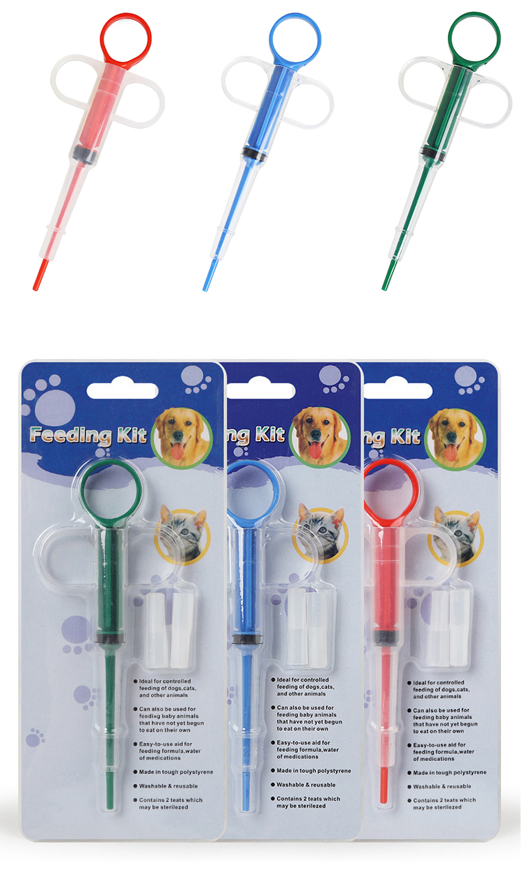 ROADREIGN - Wholesale Home Plastic Pet Injector Dog Medicine Feeder Kit Pet Bowls 12