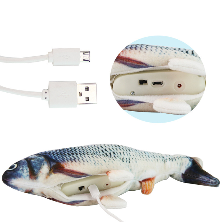 ROADREIGN - Usb Electric Moving Catnip Dancing Fish Cat Toy Cat Interactive Fish Toy Pet Toys 4