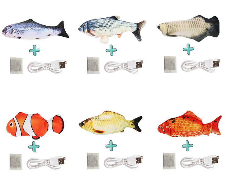 ROADREIGN - Usb Electric Moving Catnip Dancing Fish Cat Toy Cat Interactive Fish Toy Pet Toys 2