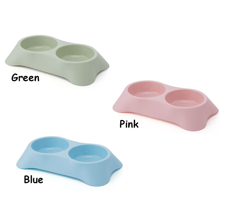 Double Plastic Dog Bowls Wholesale Pet Cat Feeder Bowls