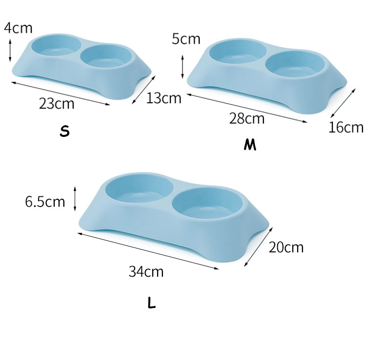 Double Plastic Dog Bowls Wholesale Pet Cat Feeder Bowls