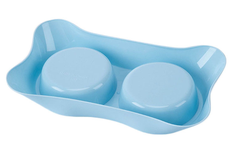 Double Plastic Dog Bowls Wholesale Pet Cat Feeder Bowls