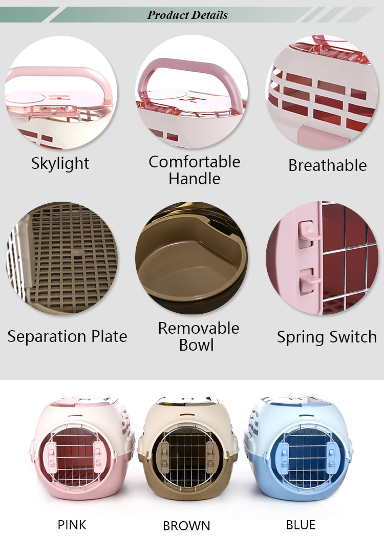 ROADREIGN - High Quality Skylight Design Plastic Pet Carrier Pet Carriers 10