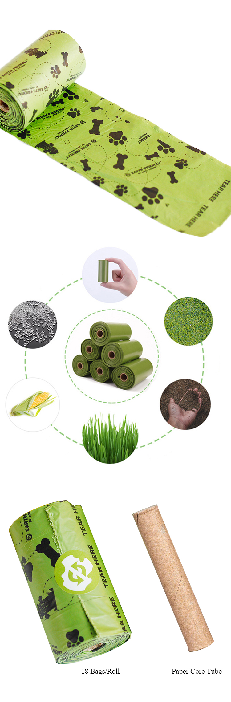 Wholesale Custom Colors Pet Biodegradable Dog Poop Bags