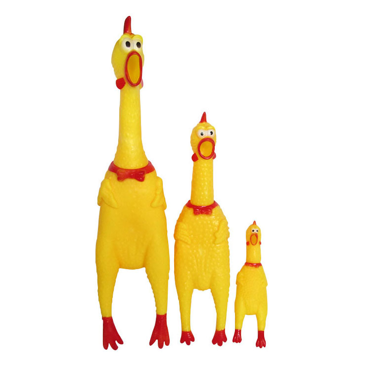 ROADREIGN - Dog Screaming Chicken Toys Pet Cat Squeak Toys Yellow Shrilling Chicken Toy Pet Toys 1