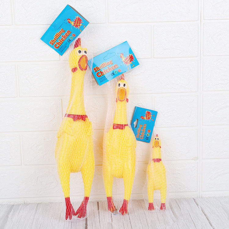 ROADREIGN - Dog Screaming Chicken Toys Pet Cat Squeak Toys Yellow Shrilling Chicken Toy Pet Toys 4