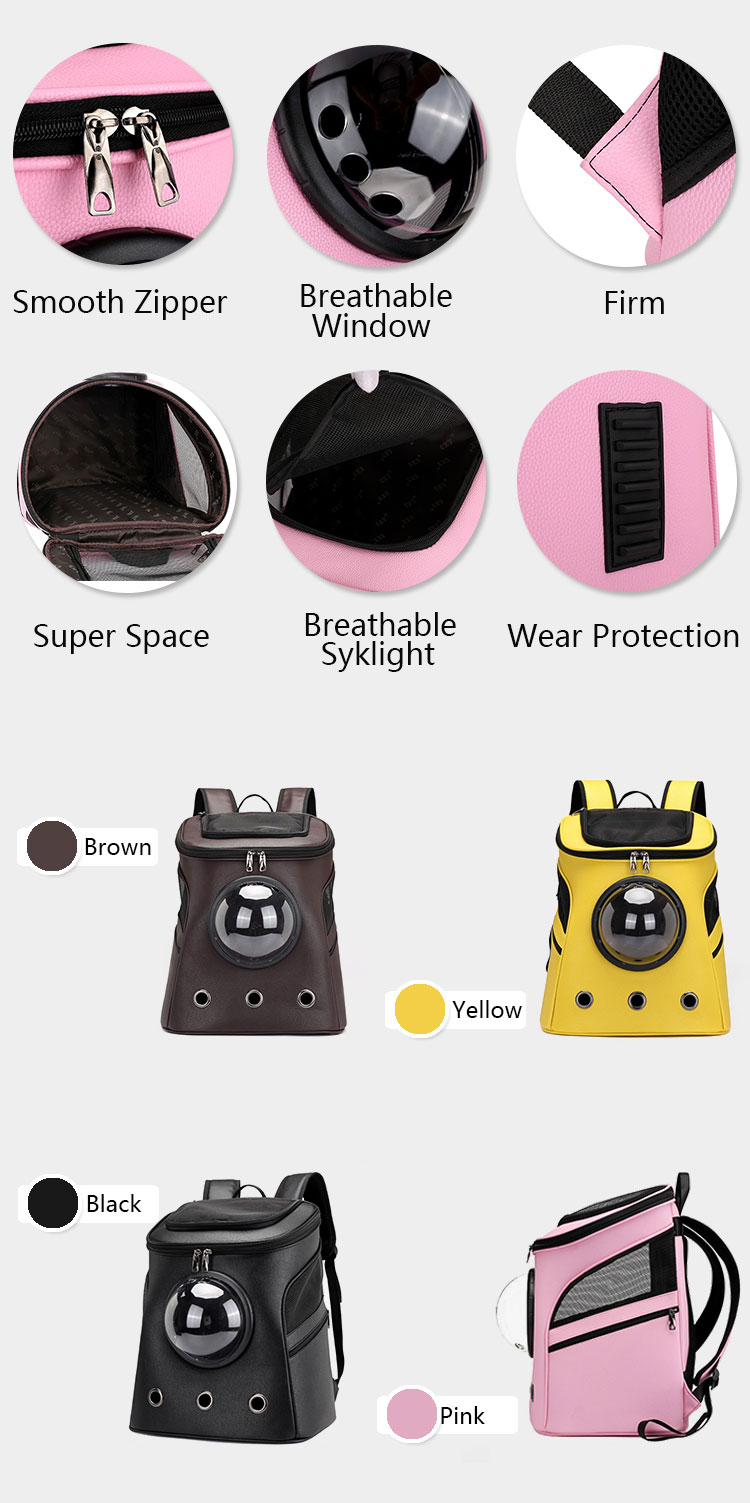 ROADREIGN - High Quality PU Material Pet Carrier Travel Bag Pet Carriers 12