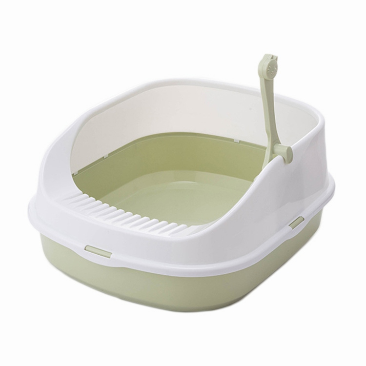 ROADREIGN - Inodoro de arena semicerrado para gatos de gran espacio, caja de arena de plástico para gatos con pala. 6