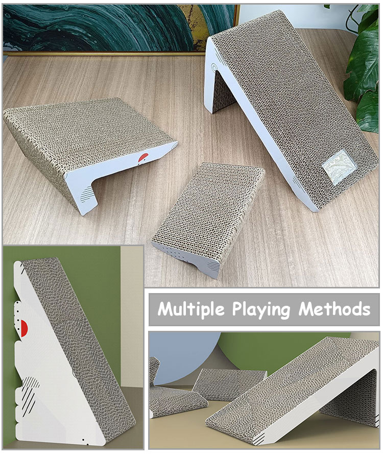 Vertical Cat Scratcher Board With Catnip 3 In 1 Separable Design Pet Toys Corrugated Paper Cat Scratching Cardboard